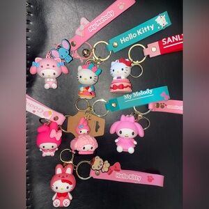 NEW Sanrio Hello Kitty & My Melody Keychain bundle - Pink, Red, Blue